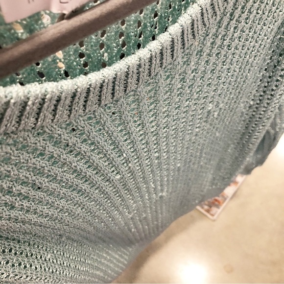 Intermix teal green open knit sweater - Picture 7 of 11